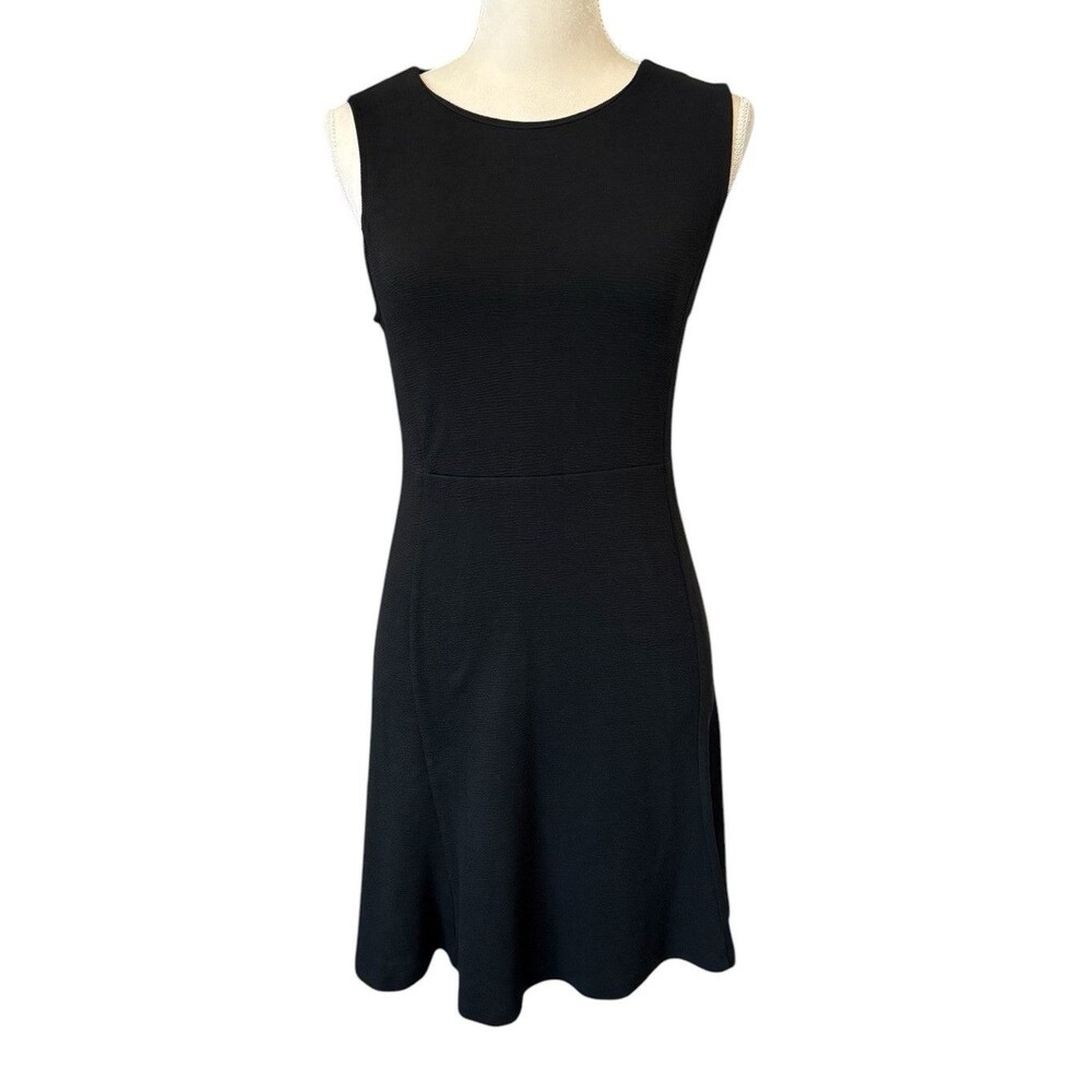 Banana Republic Sleeveless Sheath Dress Women's Size Small Black Stretch Flowy